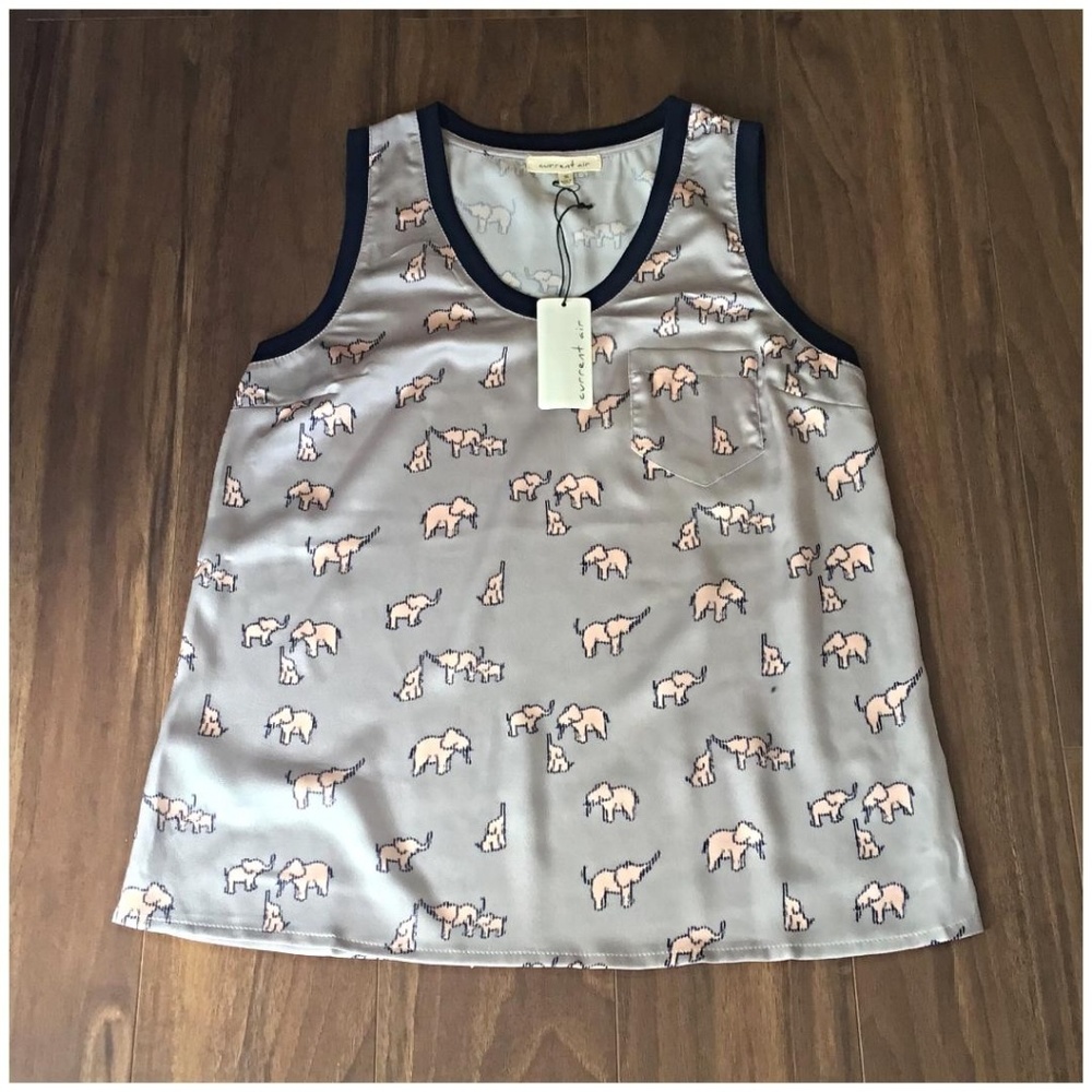 LAST☝️❗CURRENT AIR Anthro Silver Grey Elephant Top - Picture 5 of 7